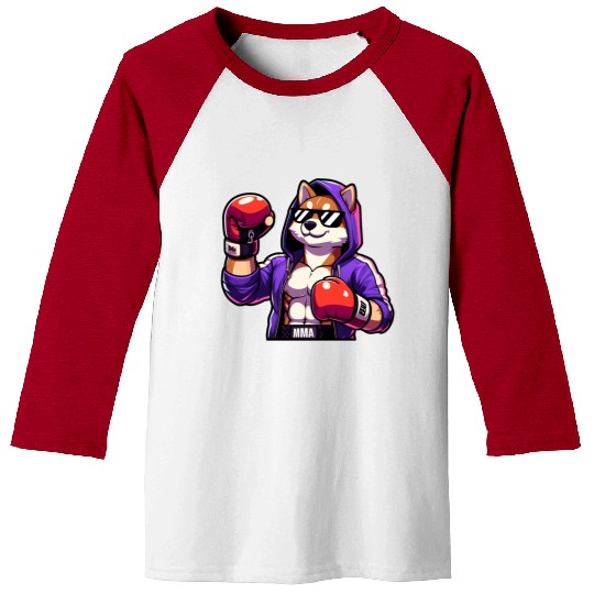 MMA Fighter Fox with Purple Jacket Baseball Tees