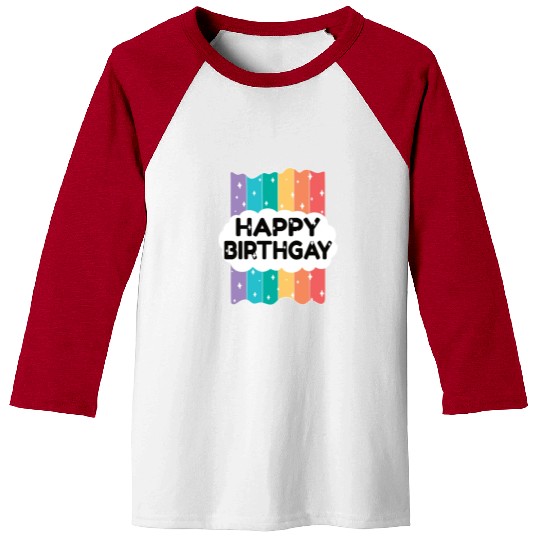 Happy Birthgay Lgbtq Rainbow Baseball Tees