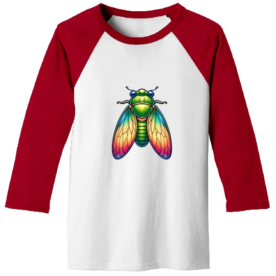 Colorful Cicada Baseball Tees