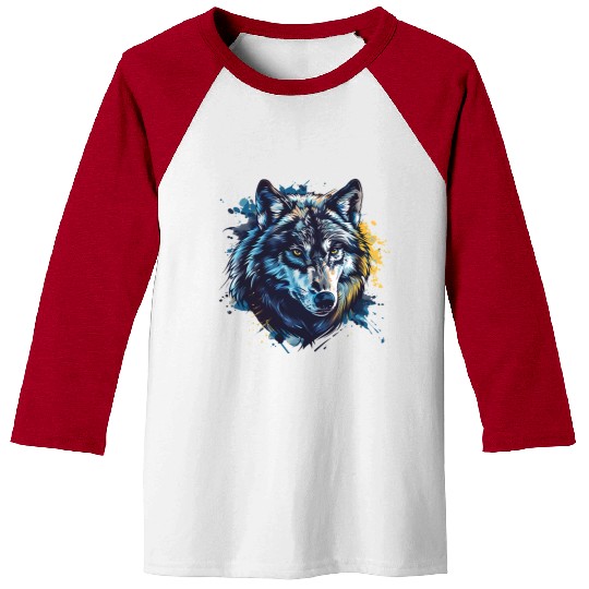 Alpha Wolf Paint Splash Baseball Tees