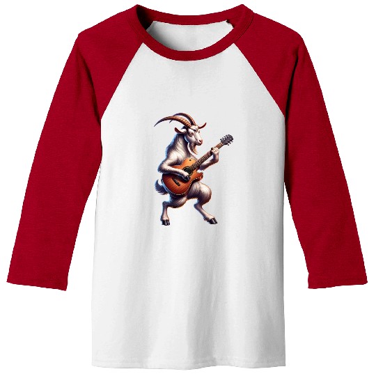 Cool Goat Guitarist E-Guitar Design Baseball Tees