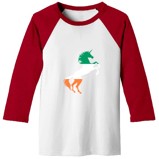 Unicorn Ireland Flag Baseball Tees Magical Unicorn Irish