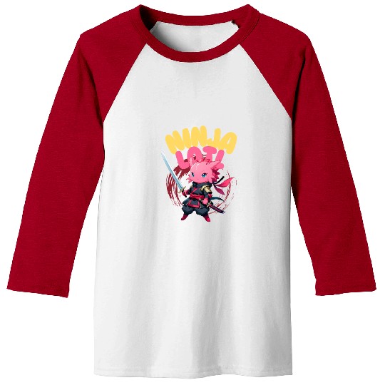 Kawaii Axolotl Ninja Baseball Tees