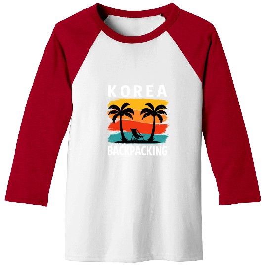 Korea Retro Adventure Wilderness Backpacking Baseball Tees