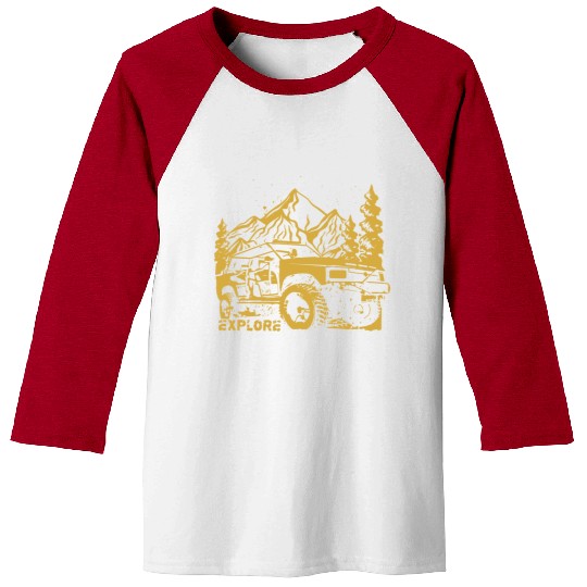 Jeep Car and Nature Mount Baseball Tees