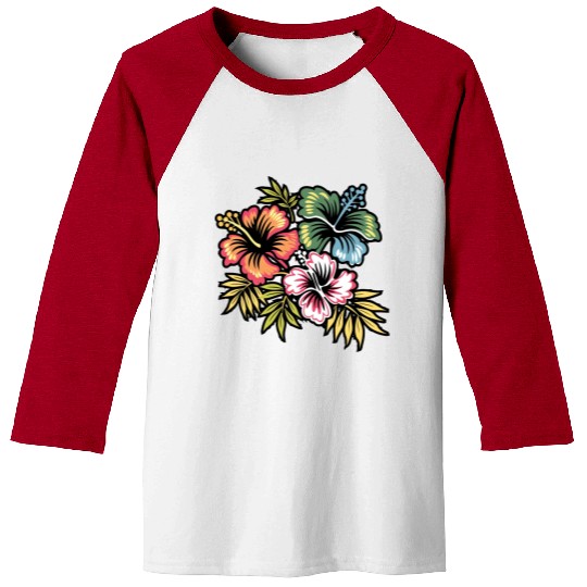Hibiscus Baseball Tees
