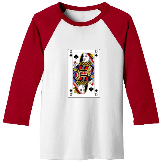 Queen of Spades Playing Card Baseball Tees