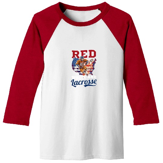 4th Of July Lacrosse Red White And Lacrosse Baseball Tees