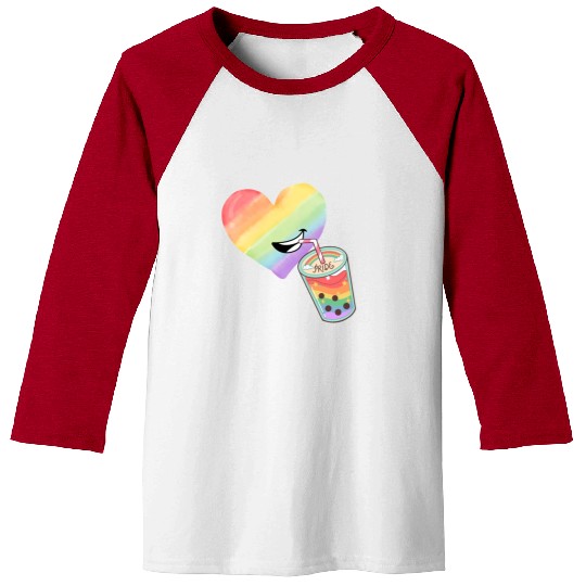 Rainbow heart Baseball Tees