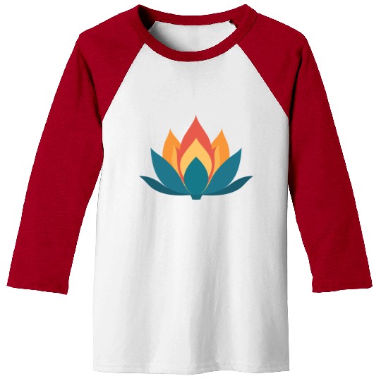 Lotus With Orange Blue Petals Baseball Tees