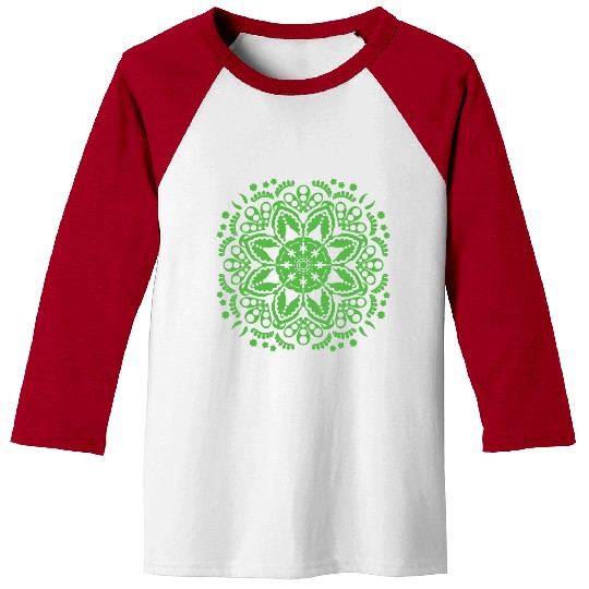 Green floral lace pattern Baseball Tees