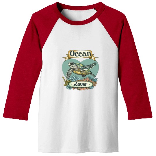 Ocean Lover Sea Turtle Baseball Tees