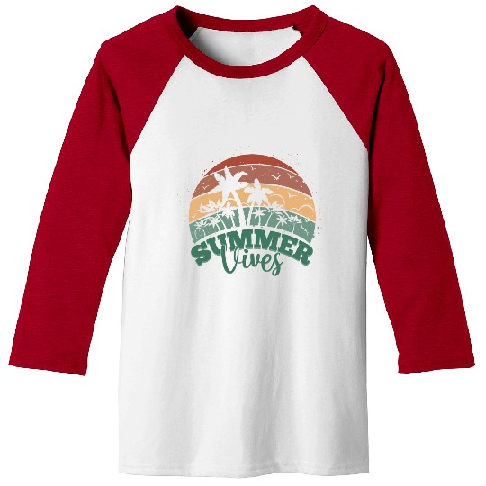 Summer Sunset Palm Tree Vintage 70s 80s Baseball Tees