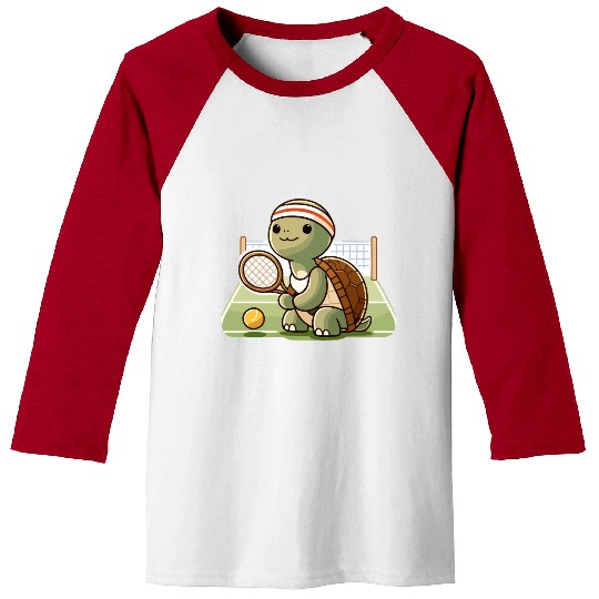 Game Set Match: Turtle Tennis Pro Baseball Tees
