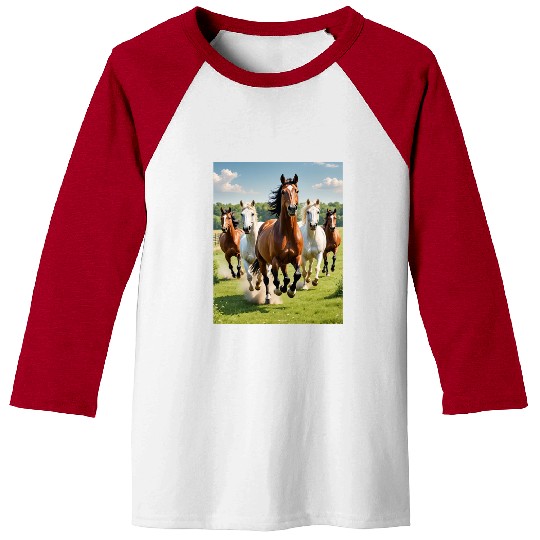 Horse racing competition. Baseball Tees