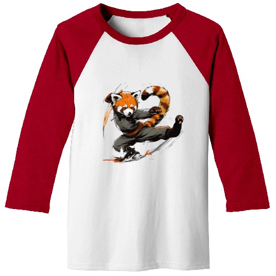 High Kick Red Panda Baseball Tees