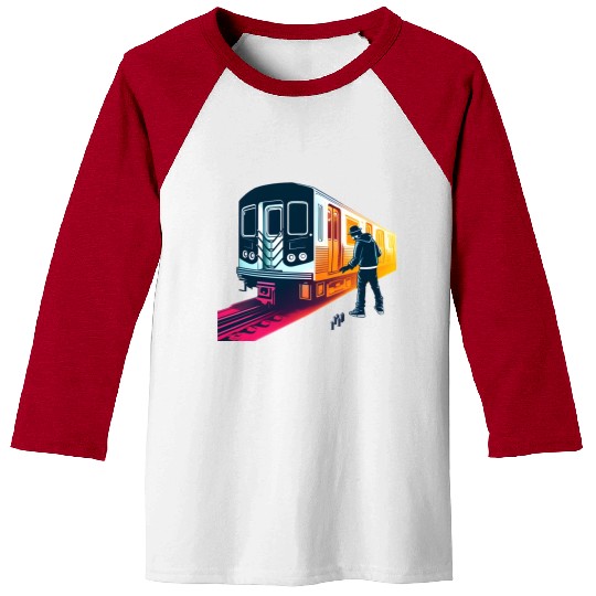 AI Teen at Subway Layup Masked Baseball Tees