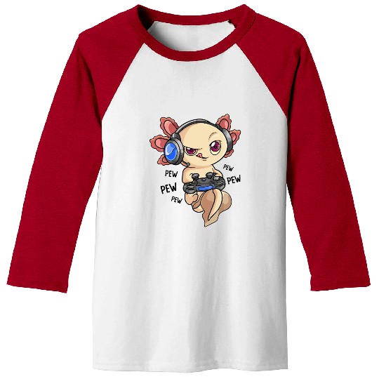 Gaming Axolotl Boys & Adults Axolotls Video Game Baseball Tees