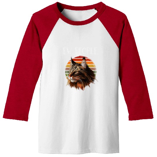 Maine Cat Womens Ew People meowy cat lovers Baseball Tees