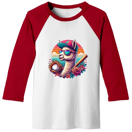 Llama Baseball Llama Playing Baseball Llama lover Baseball Tees