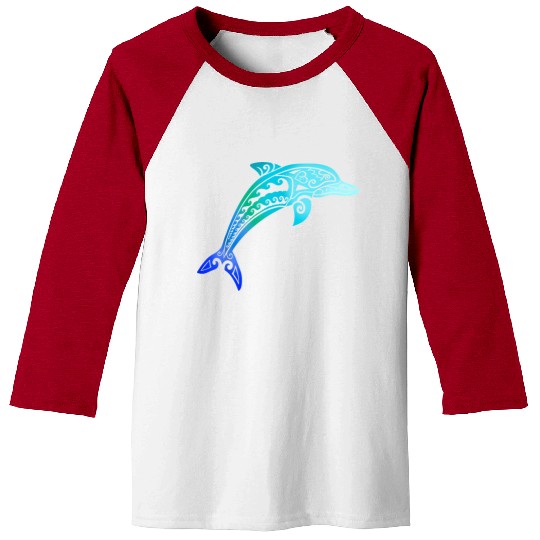 Jumping Dolphin Tribal Baseball Tees