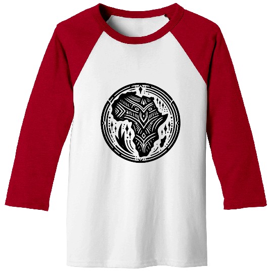 Africa Continent Vintage Tattoo Style Jewelry Baseball Tees