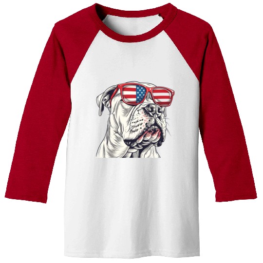 Dogo Argentino dog. 4th of July and memorial day Baseball Tees