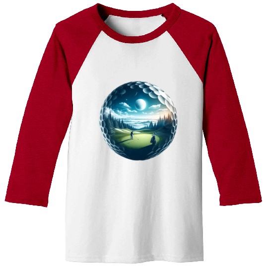 Twilight A Golf Dream Scape Surreal Golfing Course Baseball Tees