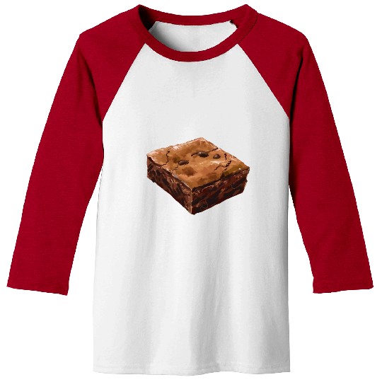 Decadent Chocolate Brownie Illustration Baseball Tees