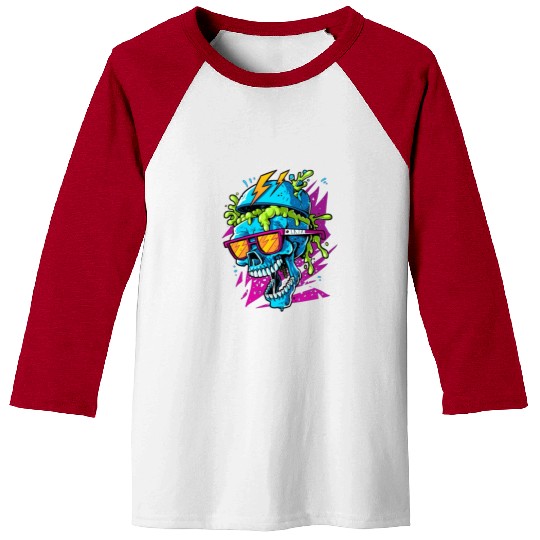 80's skull, retro vibes Baseball Tees