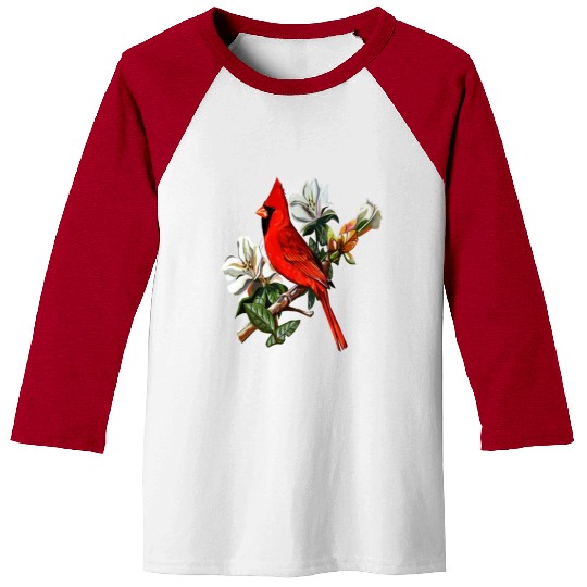 Northern Red Cardinal On A Branch Baseball Tees