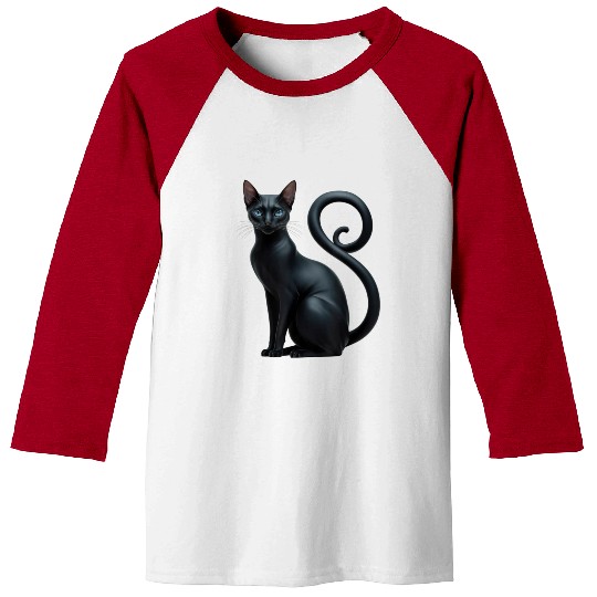 Elegant Black Sphynx Funny Baseball Tees