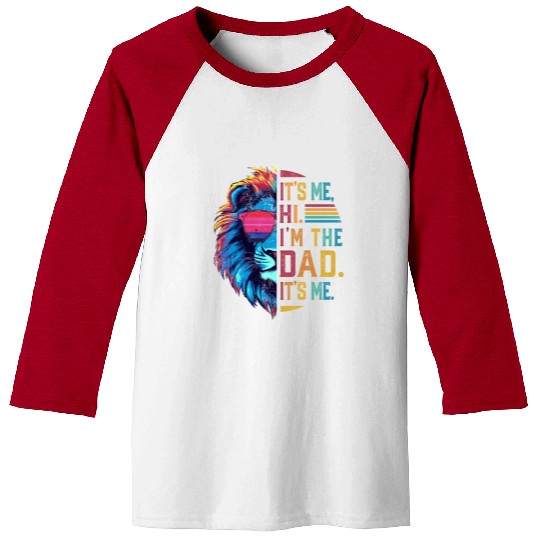 It's Me Hi I'm The Dad It's Me Retro Father's Day Baseball Tees
