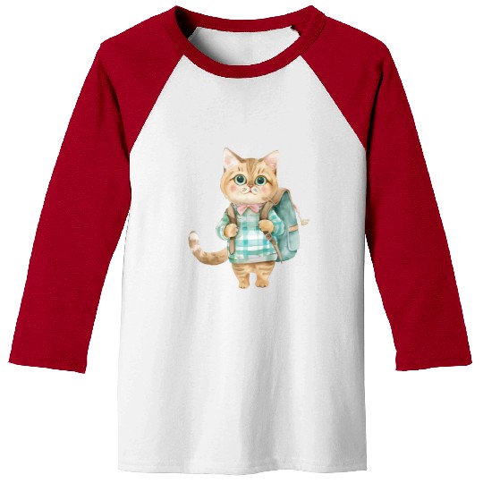 Watercolor Cute School Animals, Back to School Baseball Tees