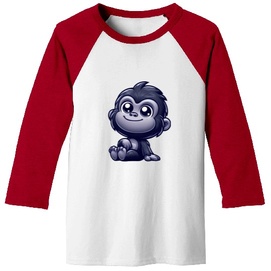 Cute monkey chimpanzee gorilla peaceful happy Baseball Tees