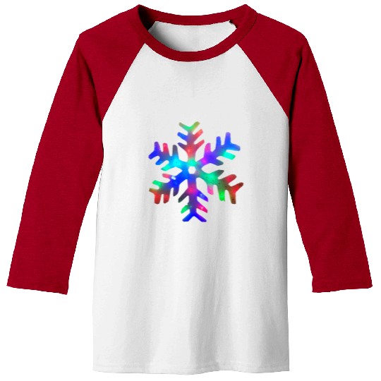 Colorful Rainbow Snowflake Baseball Tees