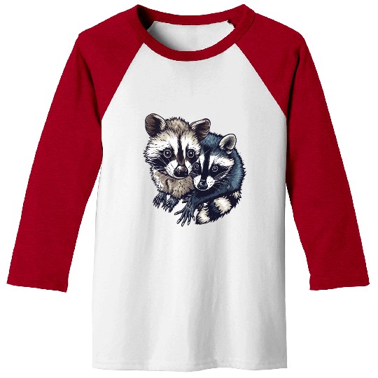 Opossum and raccoon Baseball Tees