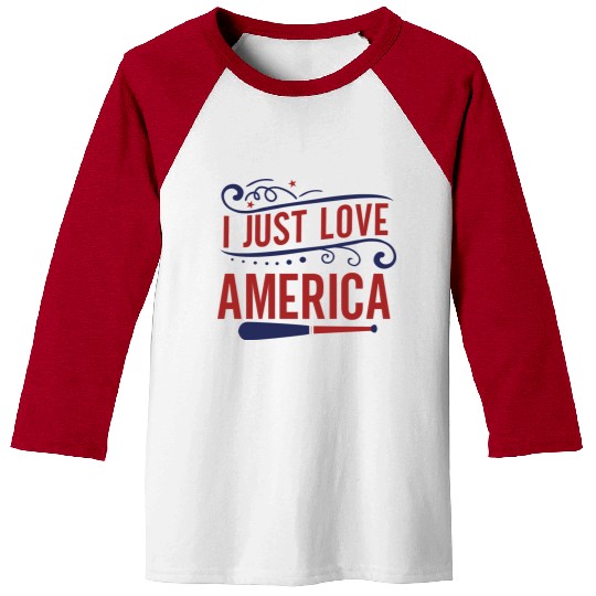 I Just Love America Baseball Tees