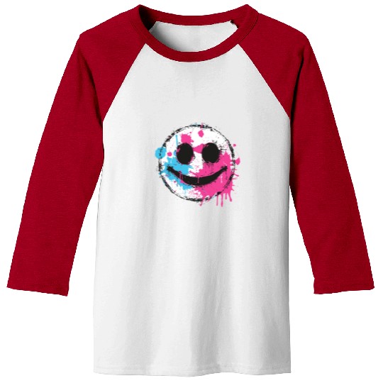 Graffiti Smiley Face - Urban Street Art Baseball Tees