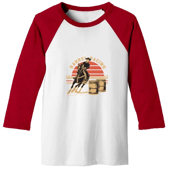 Retro Themed Barrel Racing Gifts Baseball Tees
