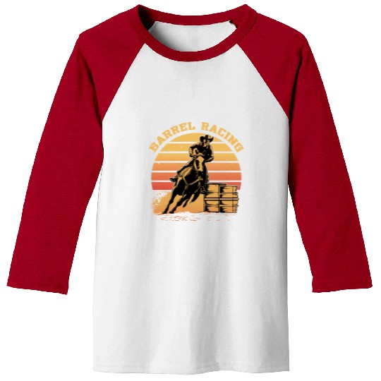 Retro Themed Barrel Racing Gifts Baseball Tees