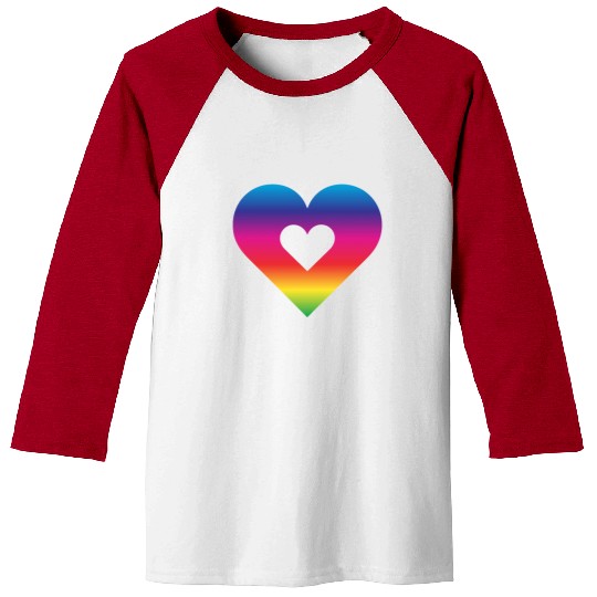 Rainbow Heart Homosexuality LGBT Love Baseball Tees