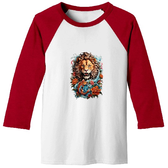 Floral Lion Baseball Tees