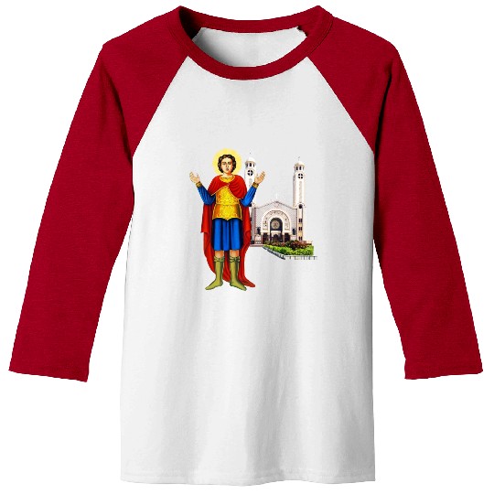 Saint Mina and his Monstary. Coptic church. Baseball Tees