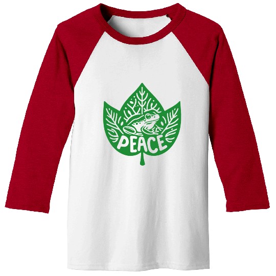 Peaceful Frog - Green version Baseball Tees