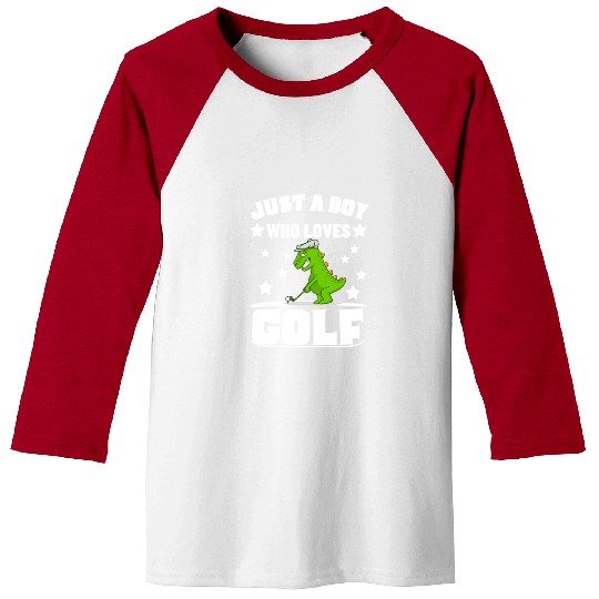 Golfing Dinosaur Just A Boy Who Loves Golf Baseball Tees
