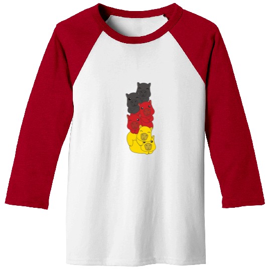 German Flag Capybara German Germany Baseball Tees