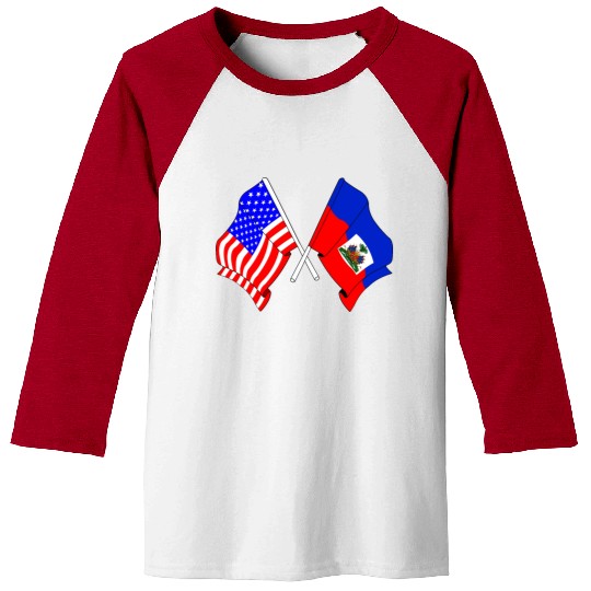 USA flag USA, Haiti flag Baseball Tees