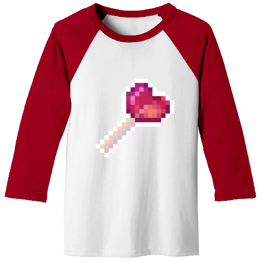 Pixel Art Sprite Cute Heart Lollipop Baseball Tees