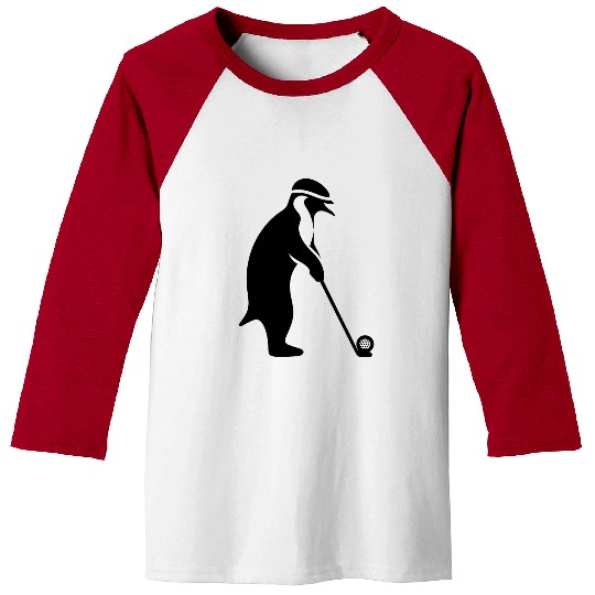 Penguin playing golf cartoon golfer funny Baseball Tees